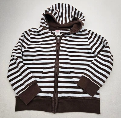 Gymboree 2010 Little Girls Size Medium 7-8 Zip Front Hooded Jacket Blue/Brown - Image 1 of 4