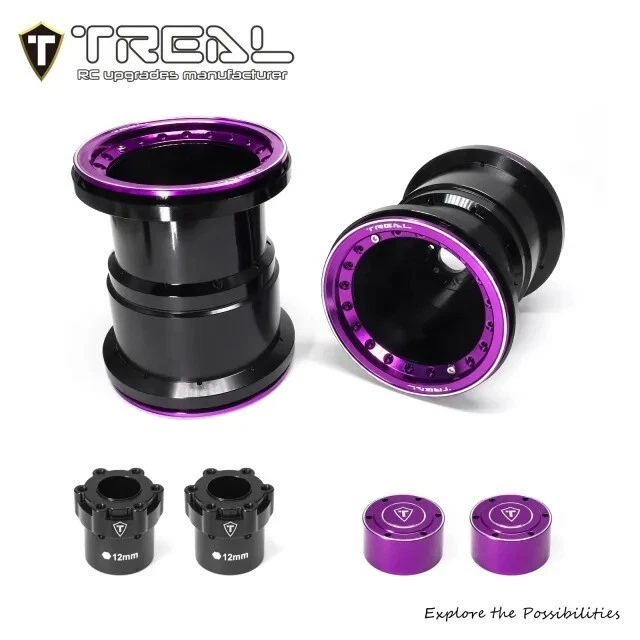 Treal Aluminum Clod SMT10 LMT 2.6" Beadlock Wheel Set of 4 - Black/Purple - Image 1 of 1