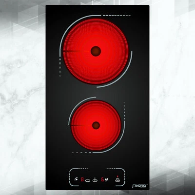 Phönix PC-302T Piano Cottura in Vetroceramica 2 Zone Vetroceramica Piano Cottura da Incasso Timer