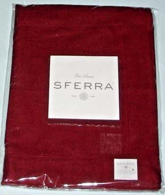 Sferra Festival Merlot Red Placemats Pure Linen SET/4 Hemstitched 14x20" NEW - Image 1 of 3