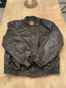 Vintage Members Only Leather Jacket Bomber Black XLT - Picture 1 of 6