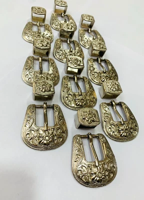 Juego de 10 hebillas occidentales con lazos - hebilla de metal macizo para artesanía de cuero de 20 mm Foto 1 de 4