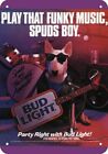 1987 Bud Light / Budweiser Beer & SPUDS MACKENZIE DECORATIVE REPLICA METAL SIGN