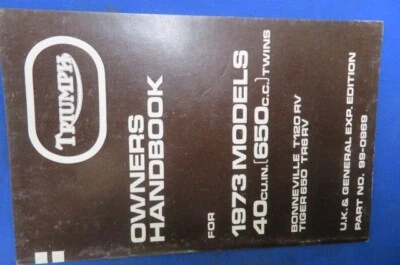 Triumph T120RV 1973 TR6RV manual del propietario # 99-0969 nuevo en stock bonito Foto 1 de 4