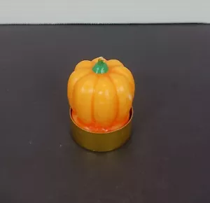 One Small Vintage Orange Pumpkin Votive Candle About 2" Tall See Pics Never Lit - Picture 1 of 8