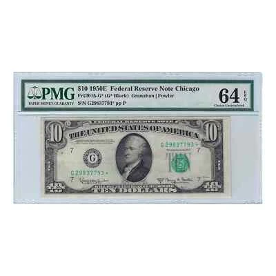 1950-E $10 Federal Reserve Star Note, Granahan-Fowler, PMG Choice Unc 64 EPQ - Image 1 of 2