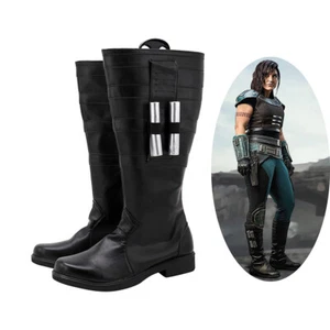 Star Wars The Mandalorian Cara Dune Shoes Cosplay Women Black Boots Ver1 - Picture 1 of 5