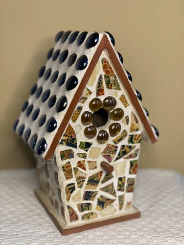 Handmade Decorative Mosaic Birdhouse Cover