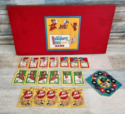 HUCKLEBERRY HOUND "BUMPS" TV CARTOON  GAME 1963 TRANSOGRAM -Board/Cards/Spinner - Image 1 of 4