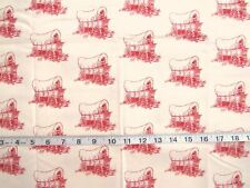 1 yd 100% Cotton Fabric "Little House on The Prairie Red" by Andover Fabrics