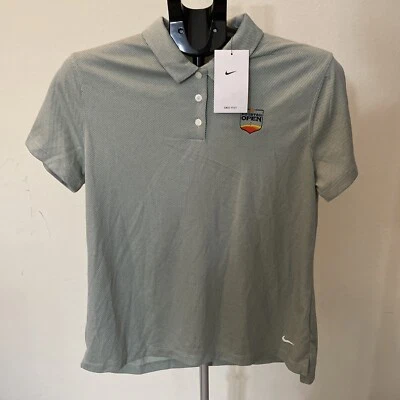 Nike женщин Dri-Fit рубашка-поло большой зеленый Хьюстон открытый гольф новый с Ярлыками - Изображение 1 из 4