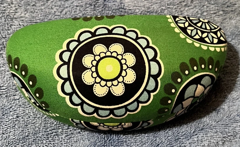 Vera Bradley Verde Con Flores FUNDA RÍGIDA PARA GAFAS DE SOL Grande Clamshell Gafas Foto 1 de 3