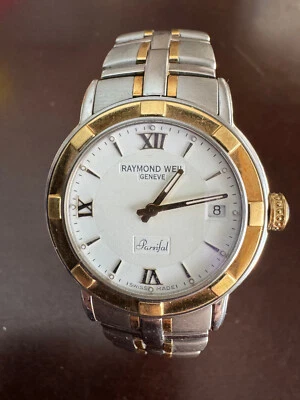 MEN'S QUARTZ RAYMOND WEIL PARSIFAL TWO TONE WRIST WATCH MODEL 9540 KEEPING TIME - Image 1 of 4
