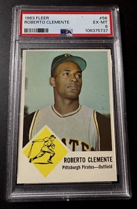 1963 Fleer Roberto Clemente #56 PSA 6 EX-MT GRANDE CENTRATURA Pirati HALL OF FAME - Foto 1 di 3