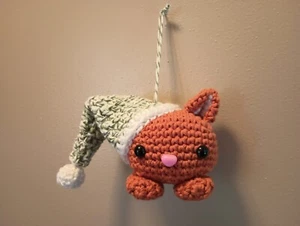 Orange Katze Weihnachtsschmuck, neu, selbstgemacht - Bild 1 von 4