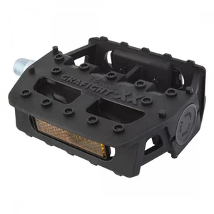 MKS Grafight-XX Pedals 9/16" Concave Fiberglass/Composite Body Molded Pins Black - Picture 1 of 1