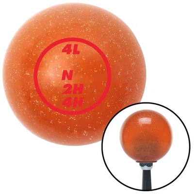 Red Dodge Transfer Case Orange Metal Flake Shift Knob w/ M16x1.5 Insert Shifter - Image 1 of 4