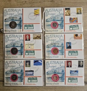 1975 Australia First Day Of Issue Hutt Series No. 140 Uncirculated 6 Coin Set - Picture 1 of 17