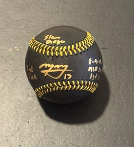 MANNY MACHADO SAN DIEGO PADRES SIGNED BLACK OML BASEBALL BECKETT RARE - Picture 1 of 5