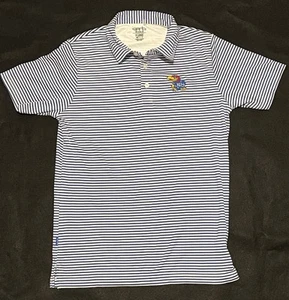 Garb Inc Youth XL Kansas Jayhawks Striped Polo Golf Shirt KU Short Sleeves - Picture 1 of 13