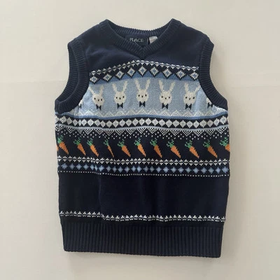 Chaleco Suéter Primavera Conejito de Pascua 5-6 Niños Foto 1 de 3