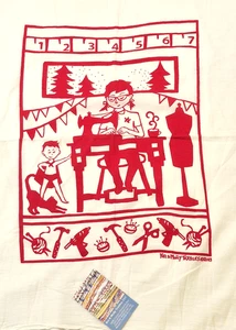 Mehlsack Geschirrtuch - Bastler - Baumwolle handbedruckt - Kei&Molly 2013 - Bild 1 von 6