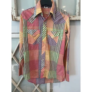 Vintage Ely Plains Rider Western Pearl Snap Plaid Hemd Gr. 16-34 - Bild 1 von 2
