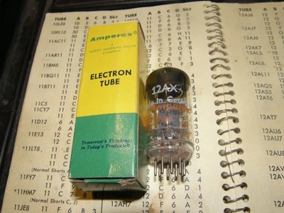 Amperex 12AX7A ECC83 Hecho en Alemania 7-50 E7 WE7 códigos probado fuerte 12AX7 Foto 1 de 4