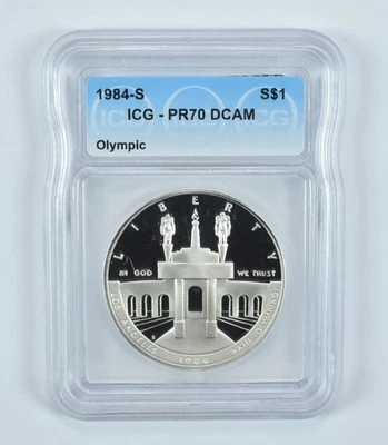 1984-S Olympics Commemorative Silver Dollar PR70 DCAM ICG *6100 - Image 1 of 4