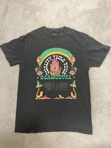 T-shirt donna colori comodi SCANDOVAL grafica taglia small grigia mano psichedelica - Foto 1 di 3