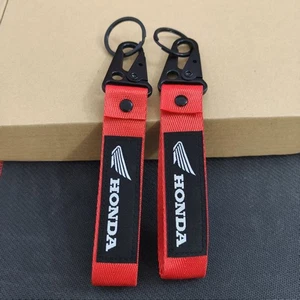 Motorcycle Key Ring Set for Honda, 2PSC Metal Keychains with Neck Strap - Picture 1 of 5