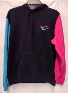 Nike City Brights Club Black Blue Pink Pullover Hoodie Sz Medium Sweatshirt - Picture 1 of 8