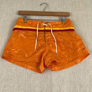 Pantalones Cortos De Colección Roxy para Mujer 100% Nylon Y2K Naranja Surf Playa 2" Entrepierna EE. UU. - Imagen 1 de 13
