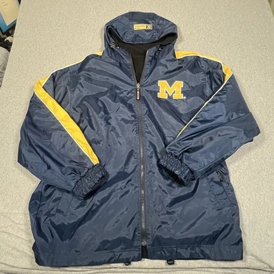 Michigan Wolverines Hoodie Jacket Sz L Reversible Colosseum Sport, Waterproof - Image 1 of 4