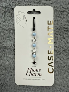 Case-Mate Mini Teléfono Dije Cuentas Azul Plata Estrellas Perlas - Imagen 1 de 3