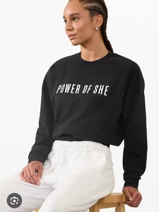 Athleta Power of She Crew Sweatshirt Neu mit Etikett Schwarz Damen Größe L - Bild 1 von 8
