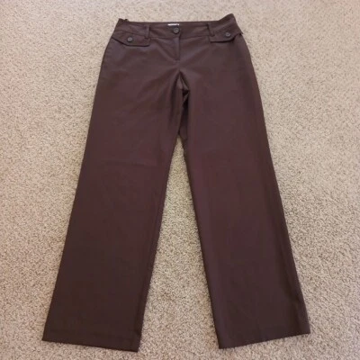 Pantalones de golf Izod para mujer talla 8 marrones bolsillos elásticos 31x30,5 tiro medio poliéster Foto 1 de 4