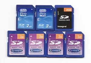 Lot Of 7x Integral / ATP 2GB SD Camera Memory Cards - Picture 1 of 1
