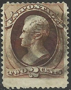 Francobolli USA: SC157 2c. Jefferson marrone. Usato. 22€ - Foto 1 di 2