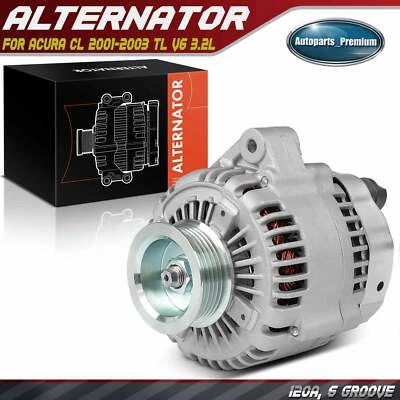 Alternador para polea de 6 ranuras Acura CL 2001-2003 TL V6 3,2 L 120 amperios/12 voltios CW Foto 1 de 4