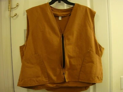 Men's Brown Cotton Hunting Or Fishing Zipper Front Vest XXL - Image 1 of 4