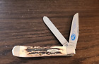 Unused 2006 Case Xx 5254 Blue Etch Stag Trapper Knife - Mint Condition