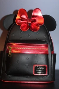 Loungefly Mini Rucksack Minnie Mouse Rot Metallic Schleife Neu Mit Etikett - Bild 1 von 3