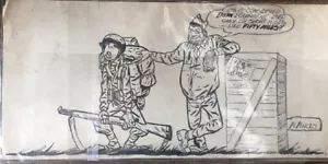 M. Marcus- WWII Original Hand Drawn Cartoon - Picture 1 of 1