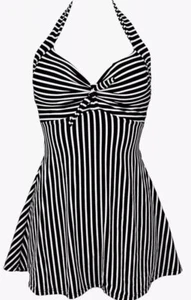 COCOSHIP Vintage Sailor Pin Up Swimsuit Retro One Piece Skirtini Swimdress Sz 20 - Picture 1 of 10