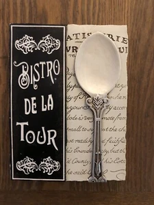 8” ~ Bistro de la Tour Spoon Wall Decor Hanging Country Folk Cafe Art Resin - Picture 1 of 5