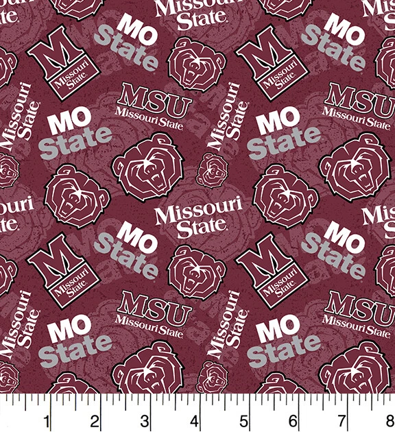 Missouri State Bears Cotton Fabric with Tone on Tone Print-Sold by the Yard - Image 1 of 1