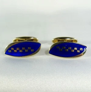 skandinavische Emaille Manschettenknöpfe 925 Silber Schweden / CU 284(8) - Bild 1 von 5