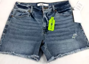 Women's Distressed Frayed Light Wash Recycled Denim Shorts Ready Size 23 Waist - Picture 1 of 10