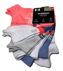 Under Armour Youth 4.5 - 7 Essential Lightweight No Show Socks 6-Pairs - Picture 1 of 4